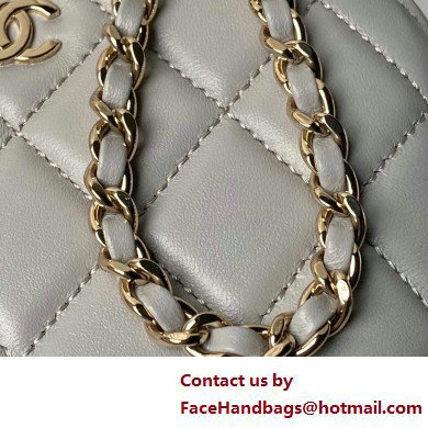 Chanel Lambskin  &  Gold-Tone Metal Clutch with Chain Bag AP4000 Gray 2025